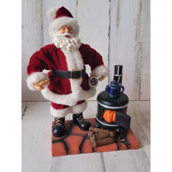 Santa Claus furnace hot cocoa chocolate cookie figurine Xmas - Picture 1 of 11